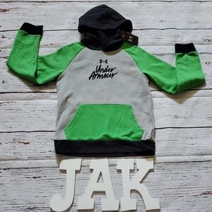 🆕️ Under Armour Green and Gray Color-Block Hoodie